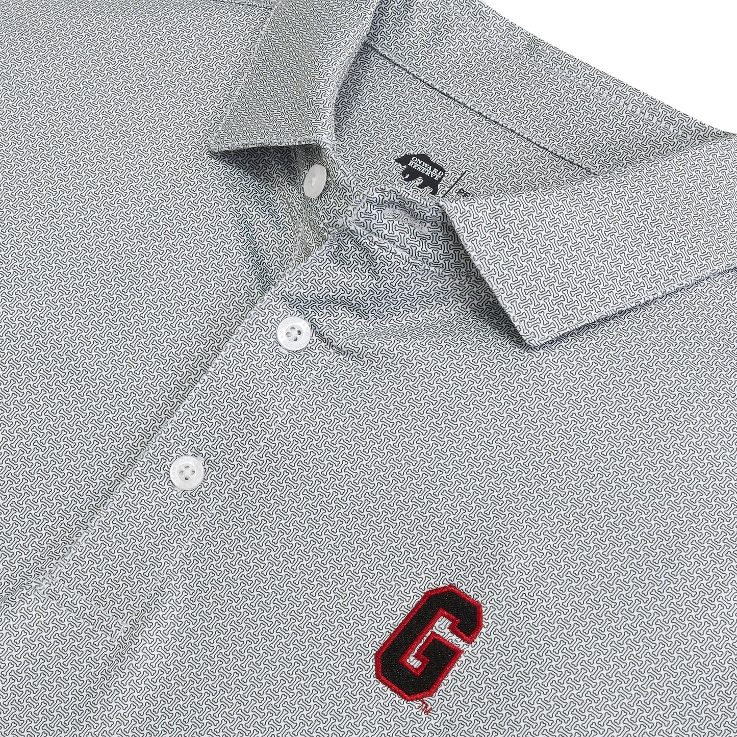 Onward Reserve UGA Bone Yard Printed Performance Polo - White