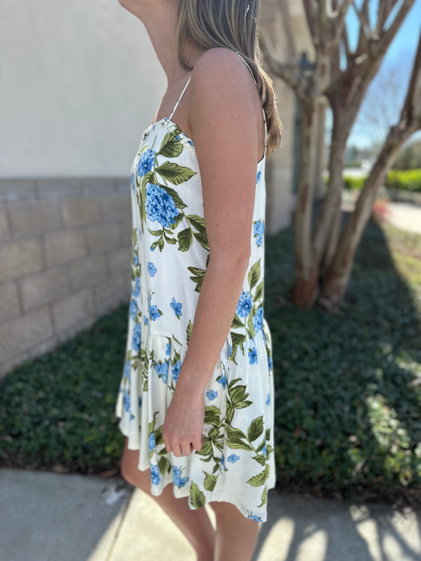 Hydrangea Garden Braided Detail Dress
