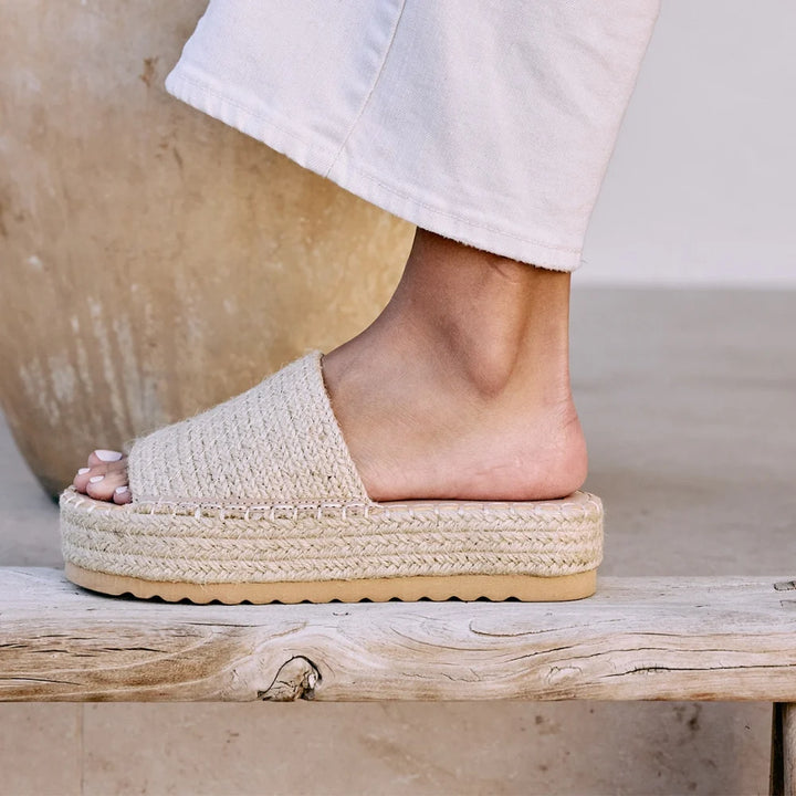 Del Mar Platform Sandal - Natural