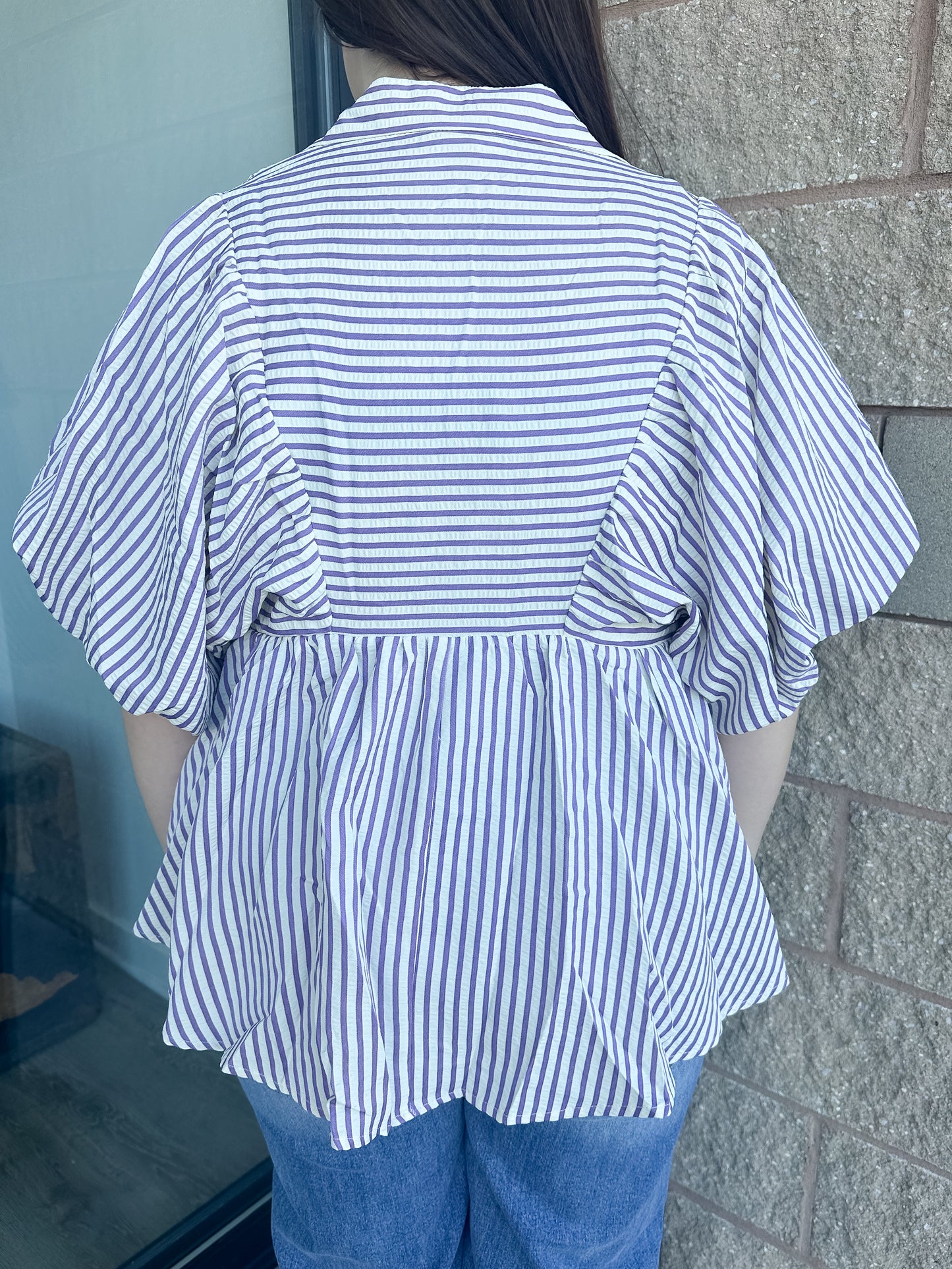 Lynn Striped Top - Lavender