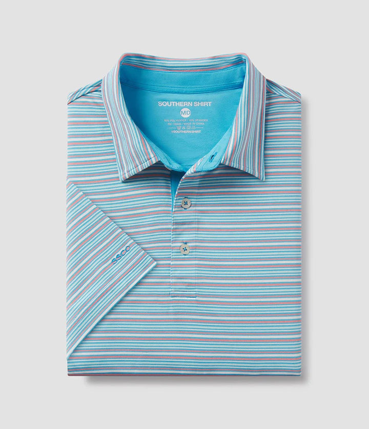 SSCO Men’s Sawgrass Stripe Performance Polo - Marina