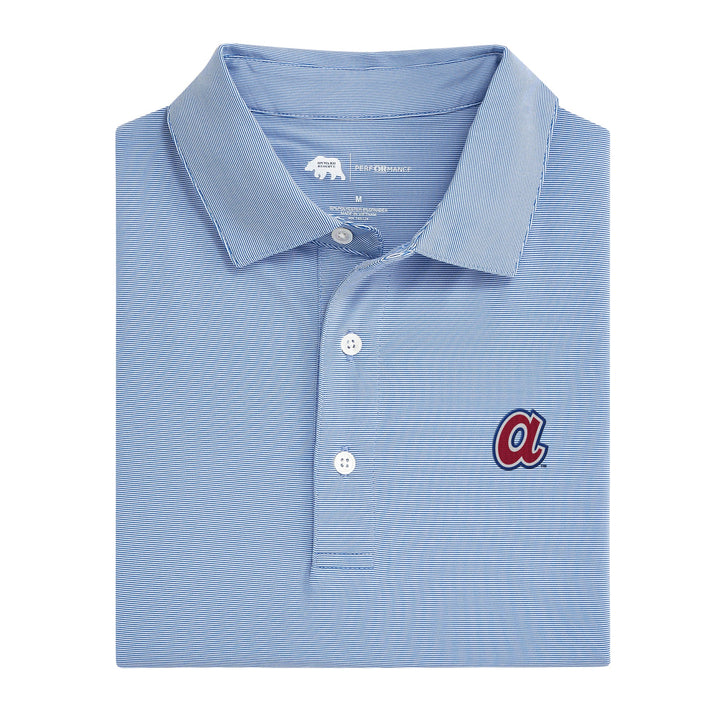 Onward Reserve Atlanta Braves Cooperstown Hairline Stripe Performance Polo - Sport Blue