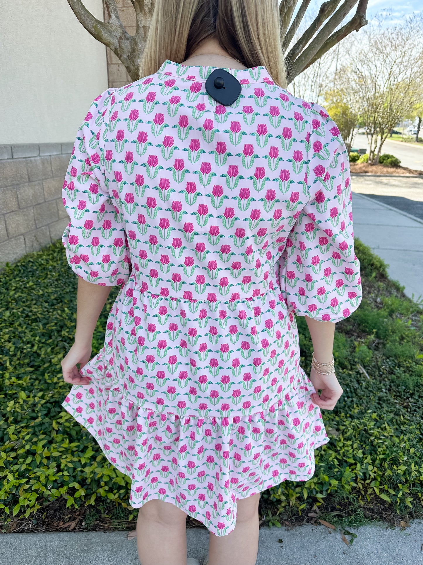 Riley Mini Dress - Flora Fanfare Pink