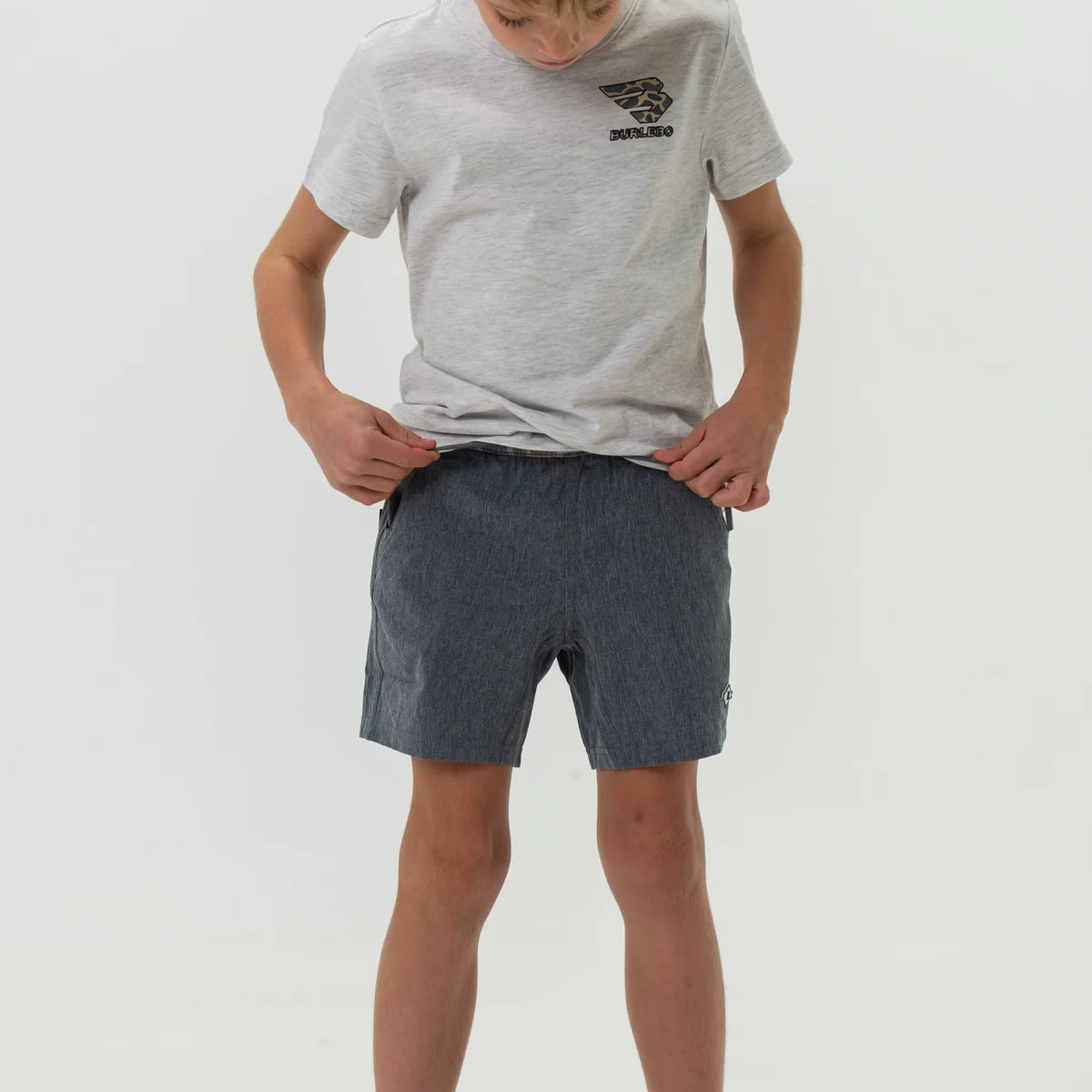Burlebo Youth Athletic Short - Grizzly Grey - Deer Camo Liner