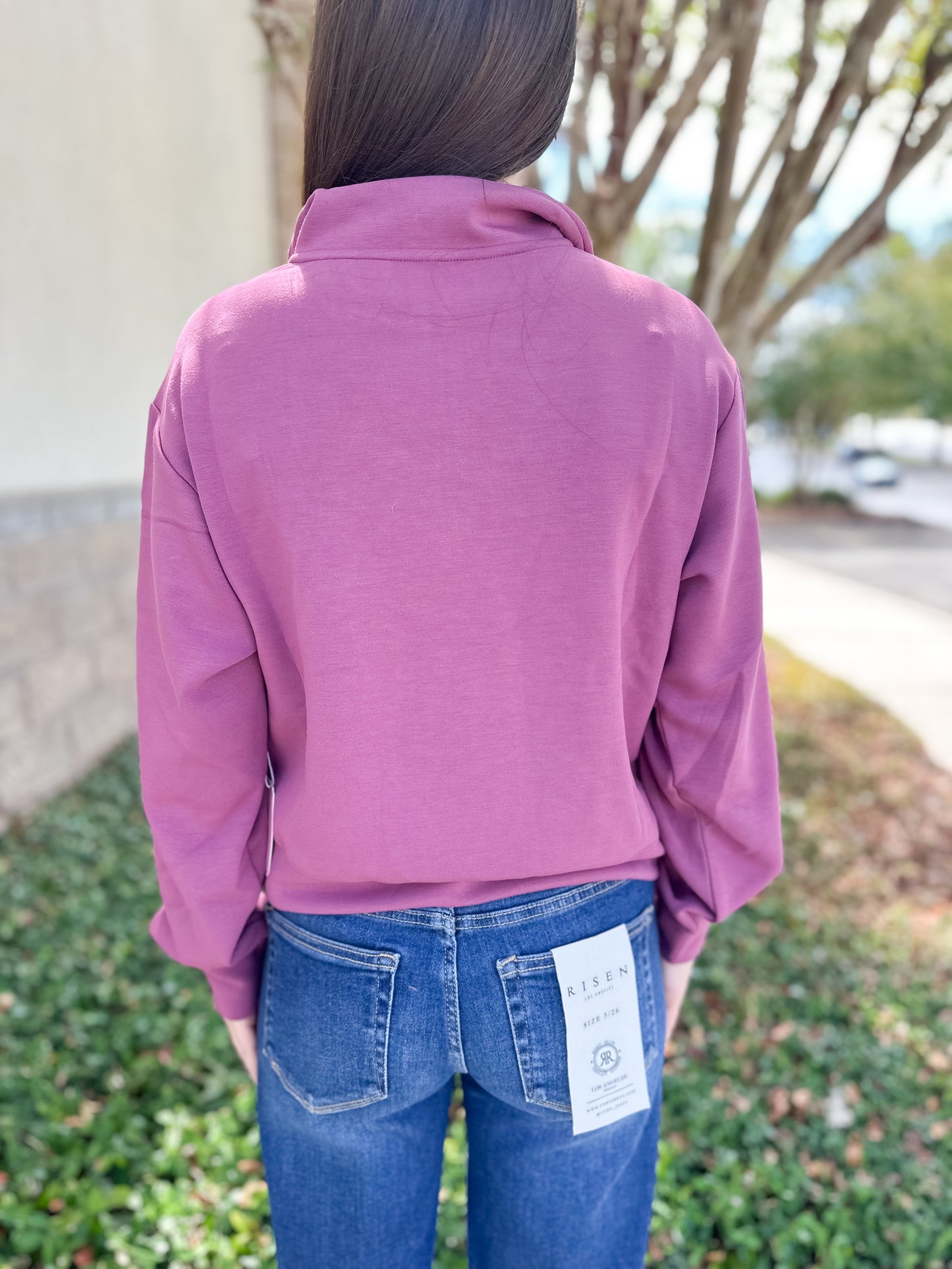 Simply Pullover Quarter Zip - Plum