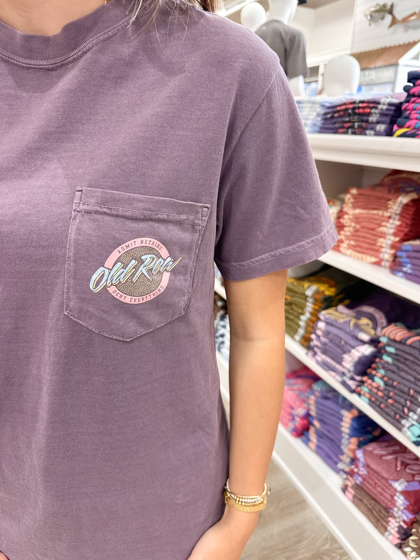 Old Row Circle Logo S/S Pocket T-Shirt - Wine