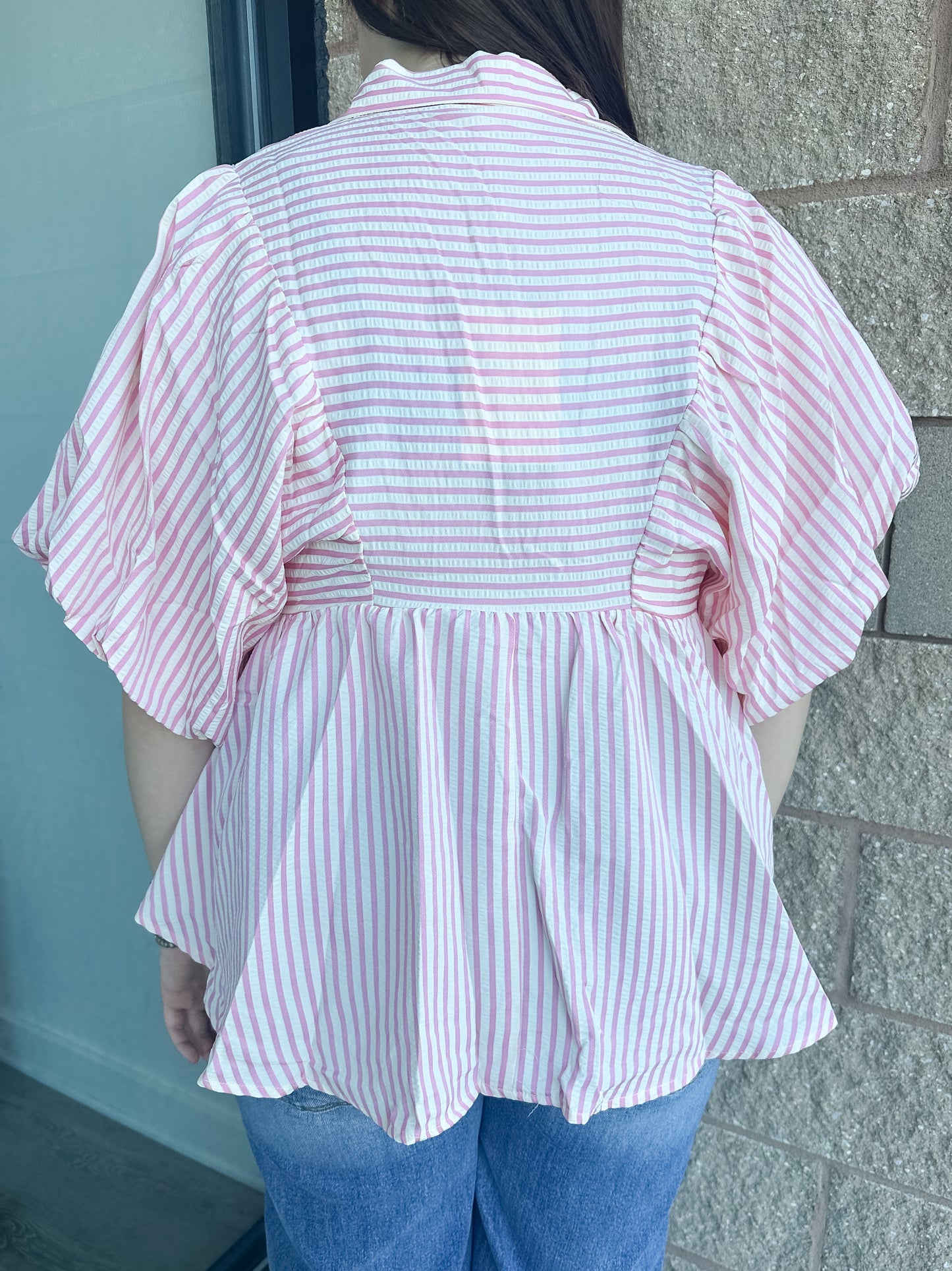 Lynn Striped Top - Pink