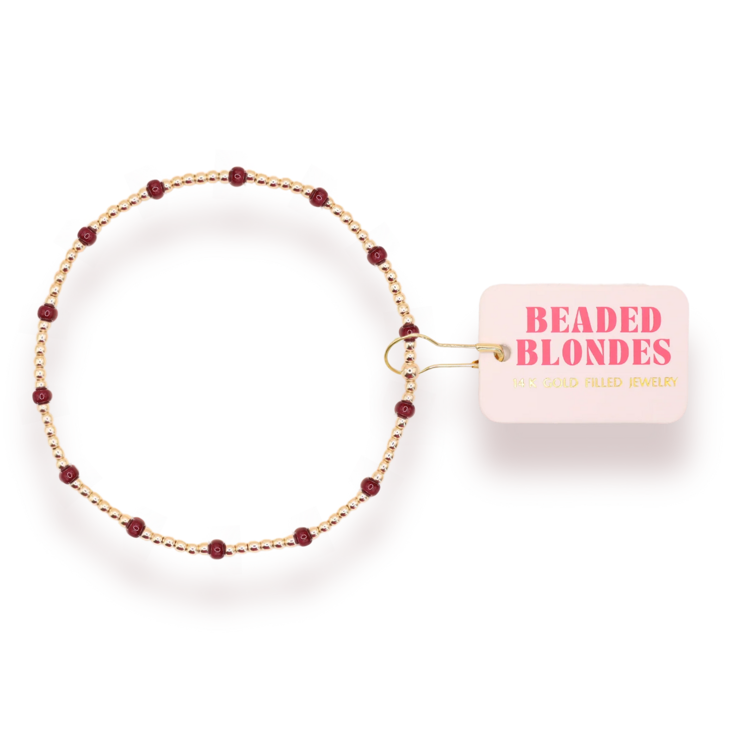 Beaded Blondes Maroon Dainty Poppi Bracelet