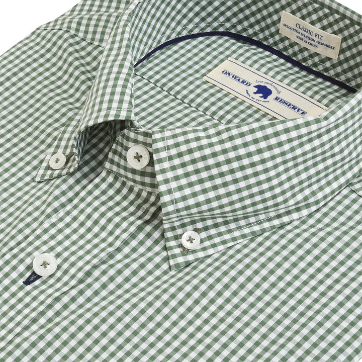 Onward Reserve Montagu Classic Fit Quad Button Down - Duck Green