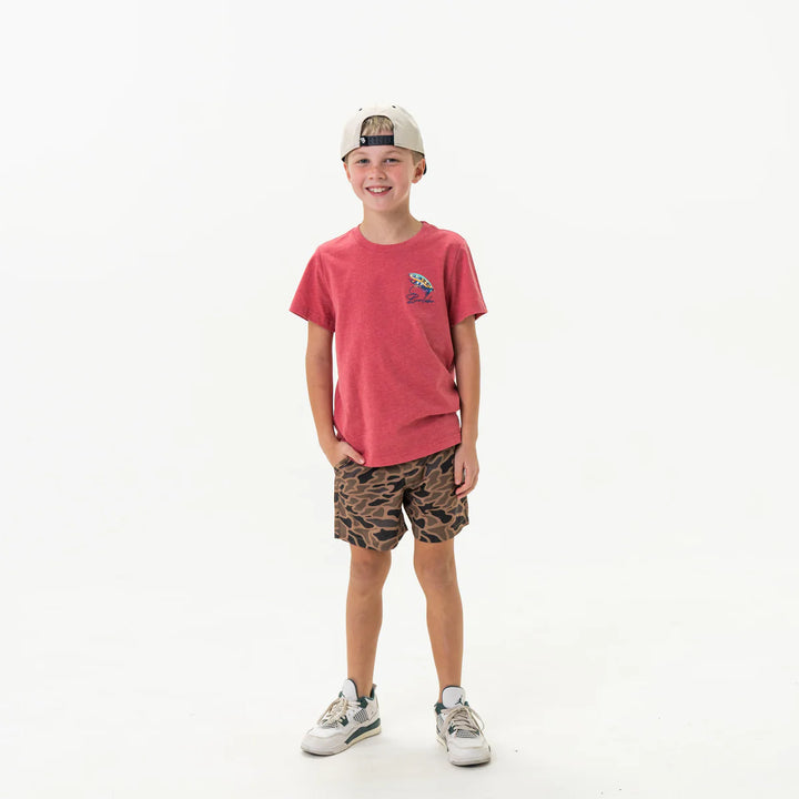 Burlebo Youth Big Fly S/S T-Shirt - Heather Crimson