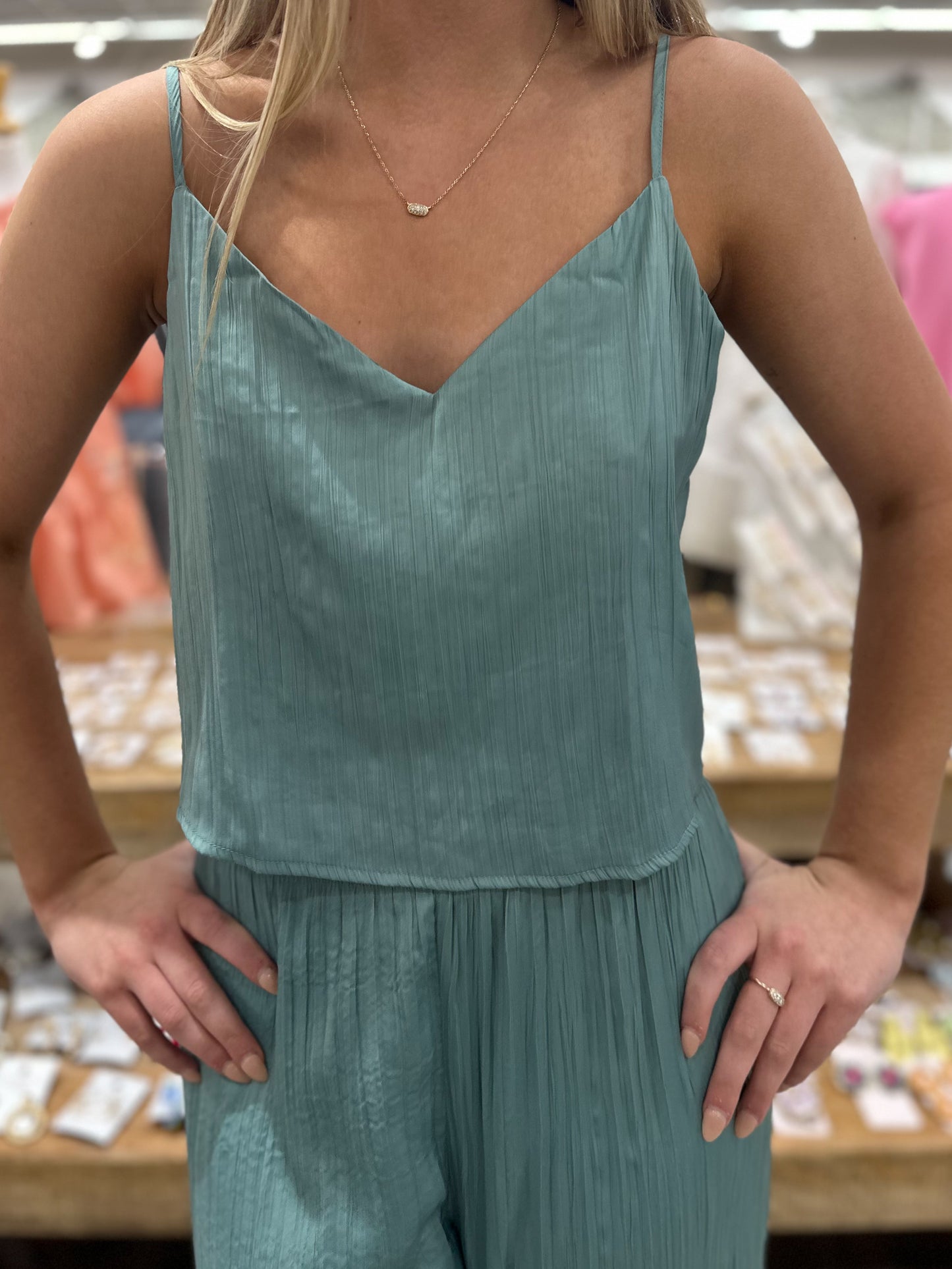 Fiore Crinkle Satin Tank
