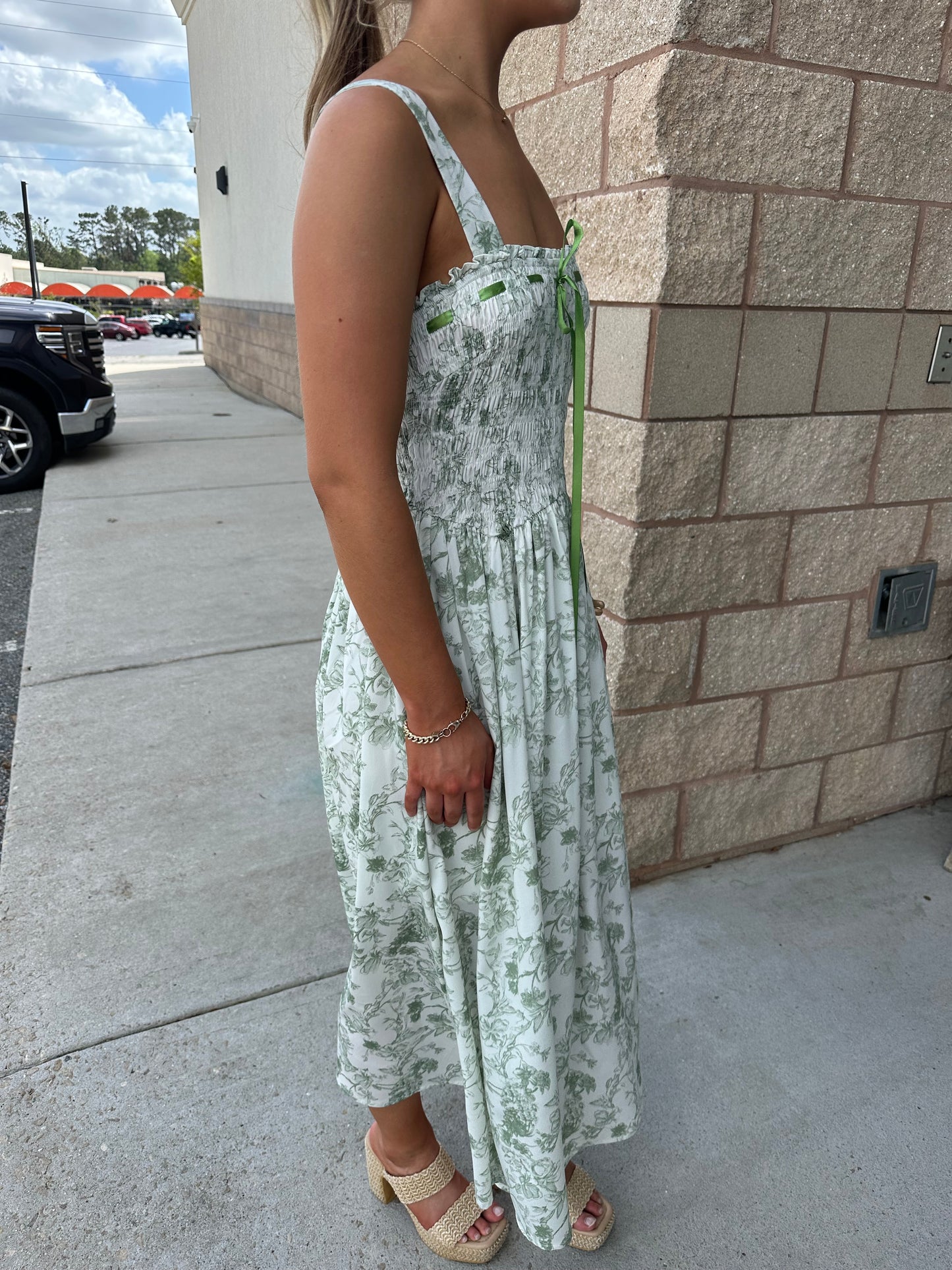 Sage Floral Maxi Dress
