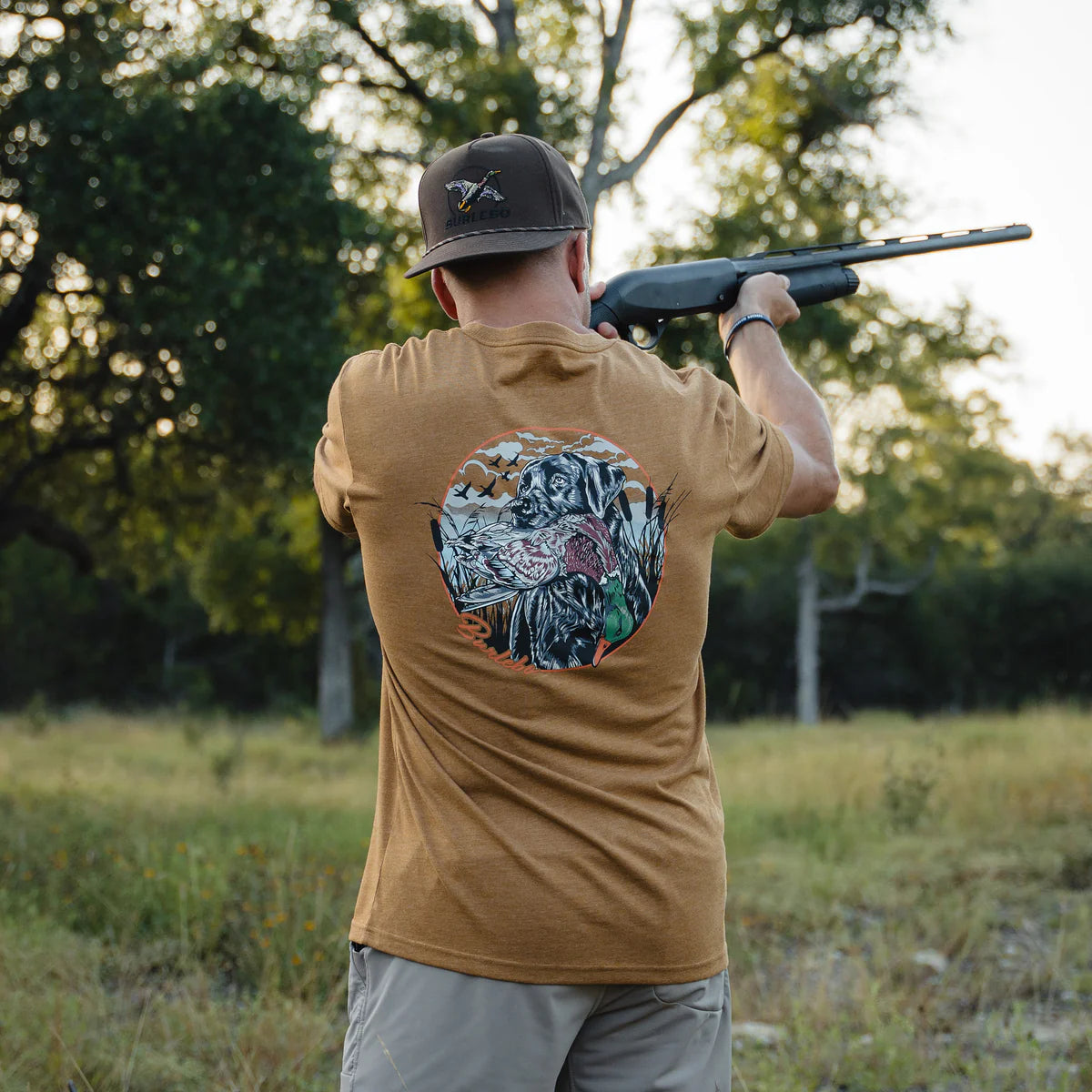Burlebo Men’s Duck Dog Pocket T-Shirt - Light Brown