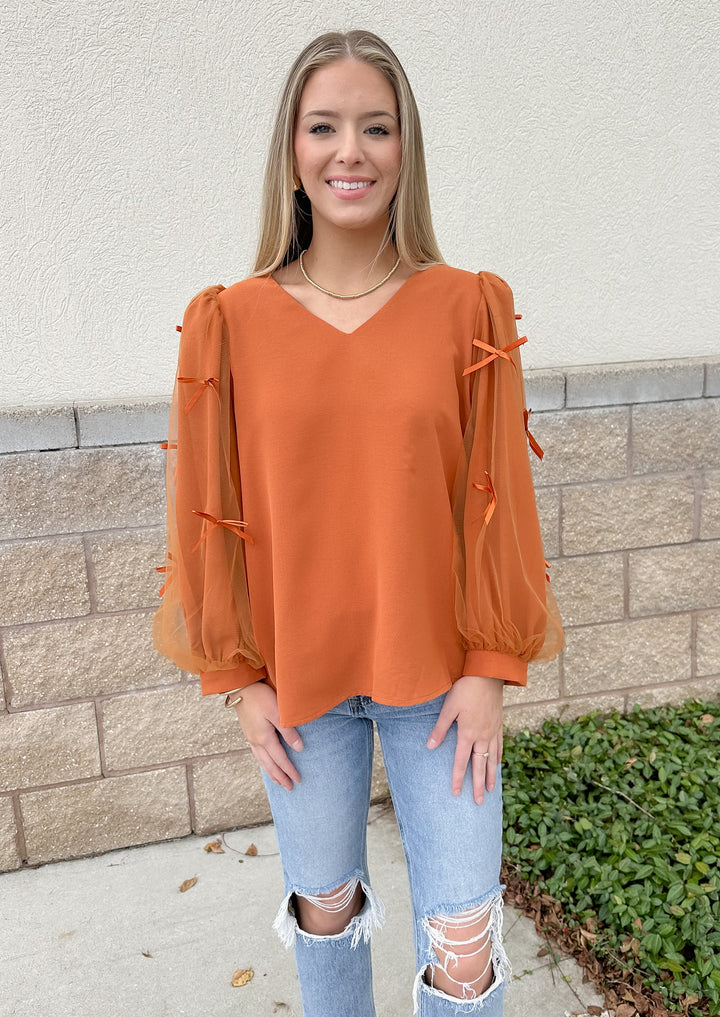 Bow Fancy Top: Toffee