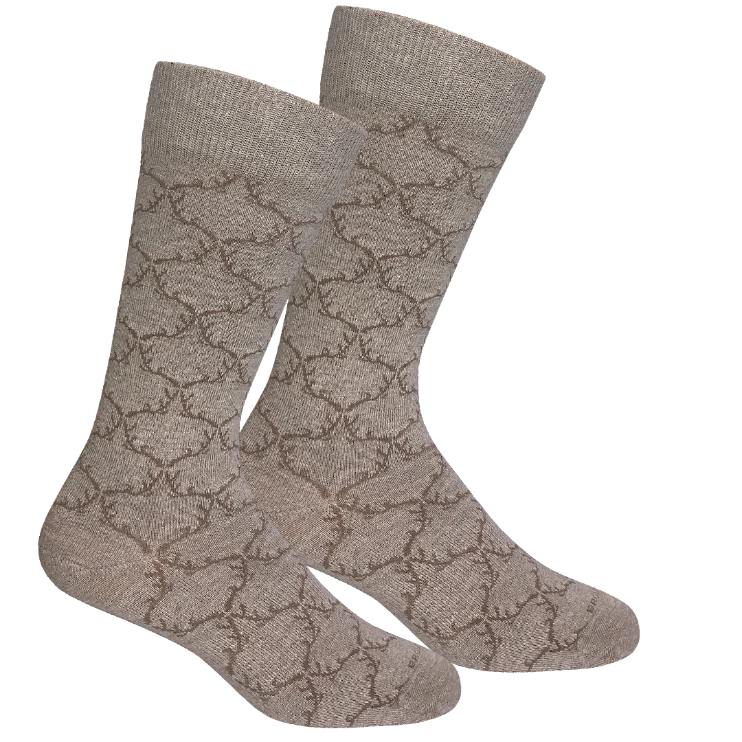 Brown Dog Socks - Antler Argyle Oatmeal