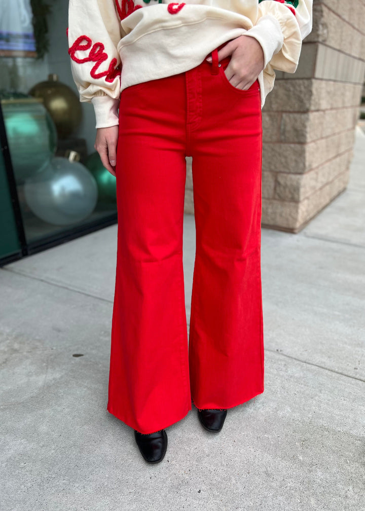 Risen High Rise-Wide Leg Palazzo Jeans