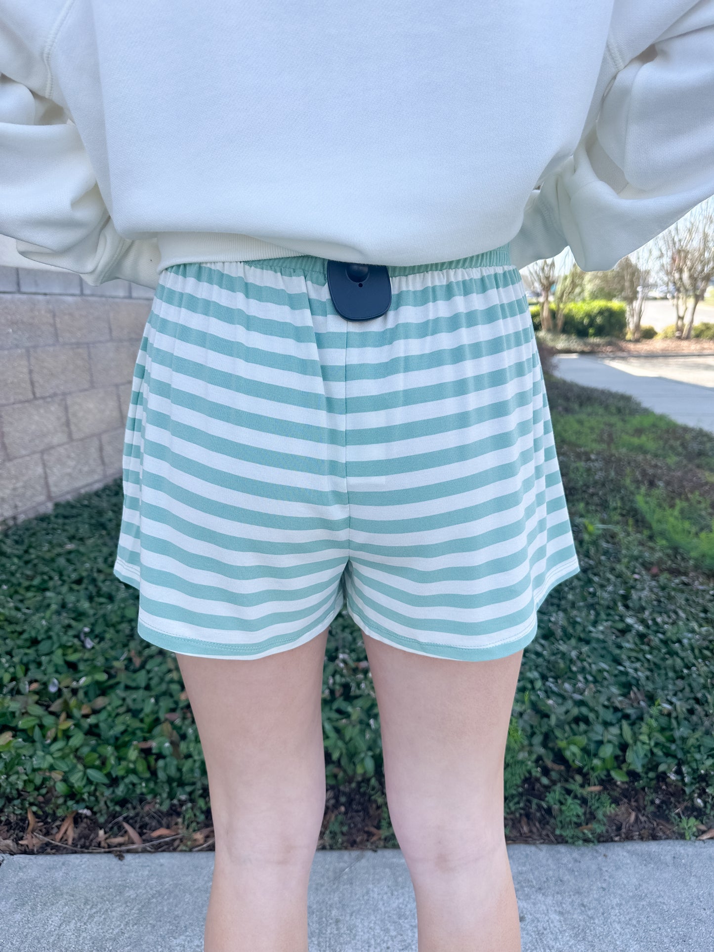 Nori Stripe Short - Crystal Green