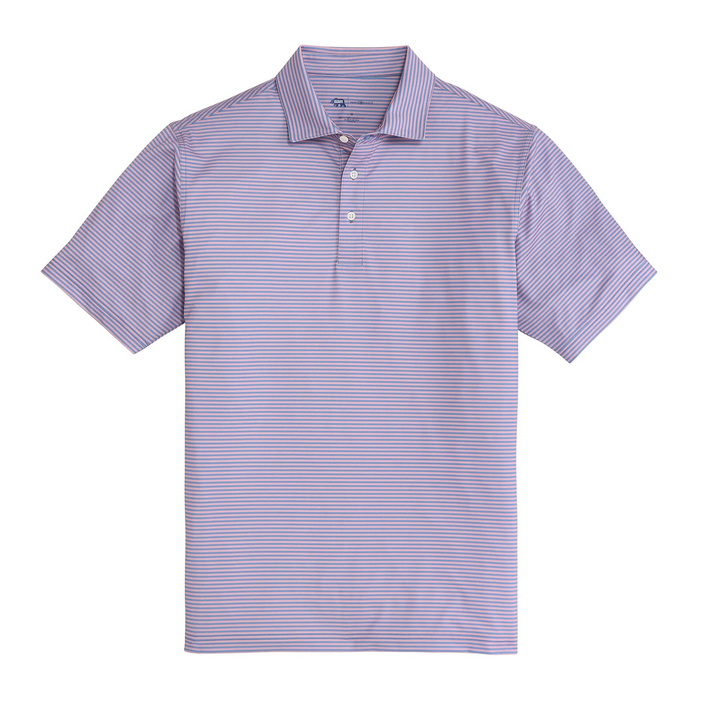 Onward Reserve Echo Stripe Performance Polo - Powder Pink