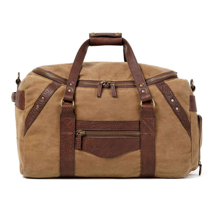 Mission Mercantile Campaign Waxed Canvas Medium Duffle Bag - Smoke Brown