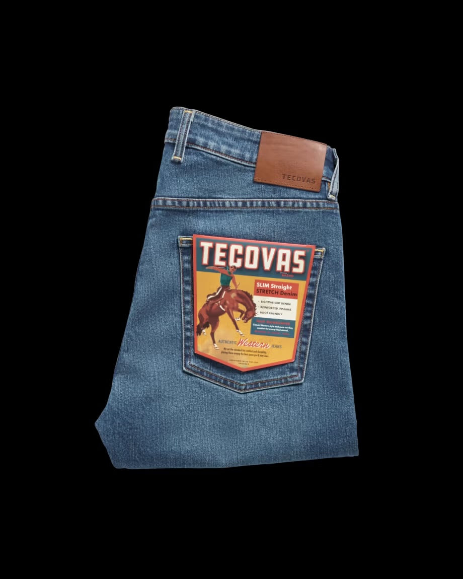 Tecovas Men’s Slim Straight Stretch Denim Jean - Medium Indigo