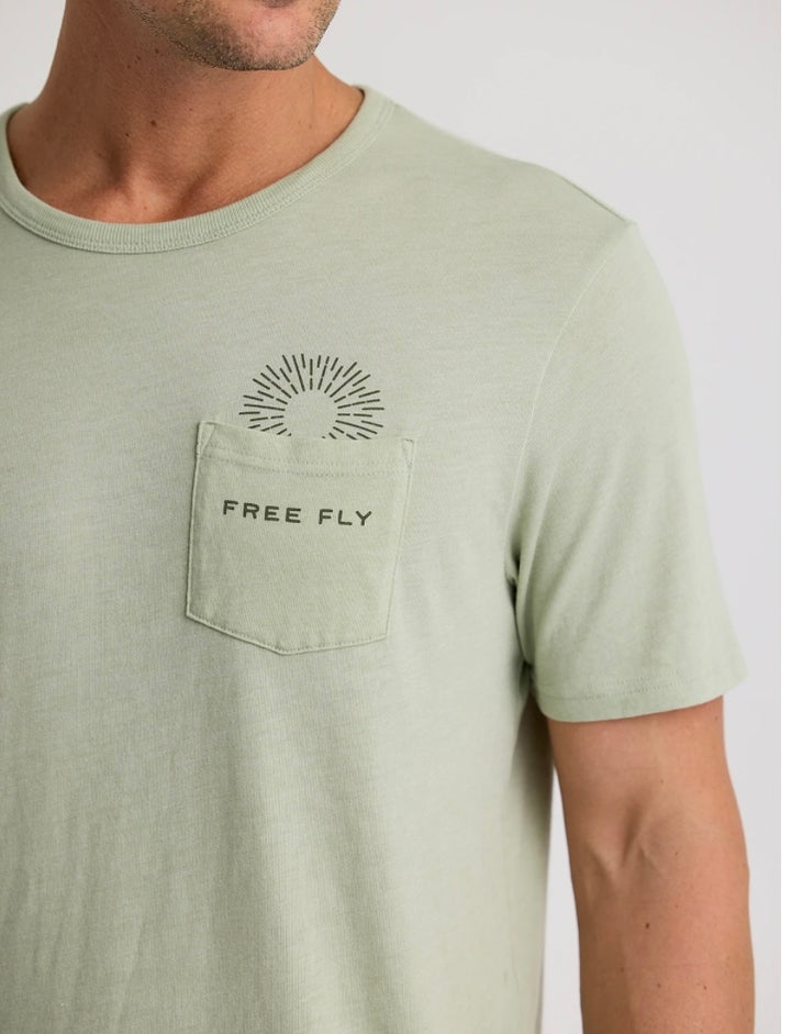 Free Fly Men’s Quiver Pocket Tee - Heather Desert Sage