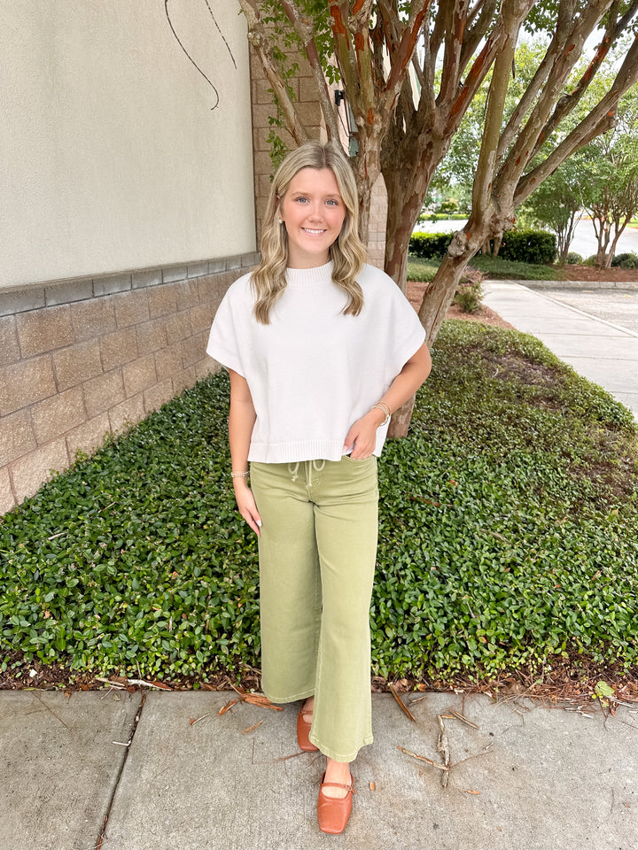 Vervet Olivia Jeans - Eucalyptus