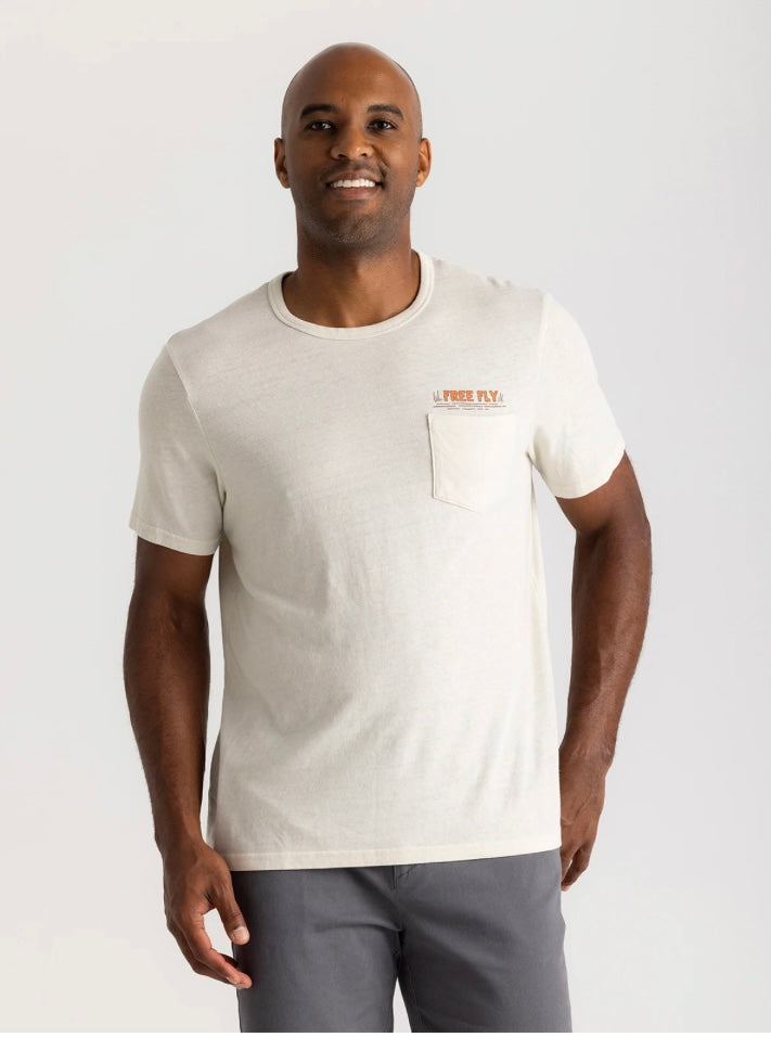 Free Fly Men’s Lazy Tides Pocket Tee - Heather Birch