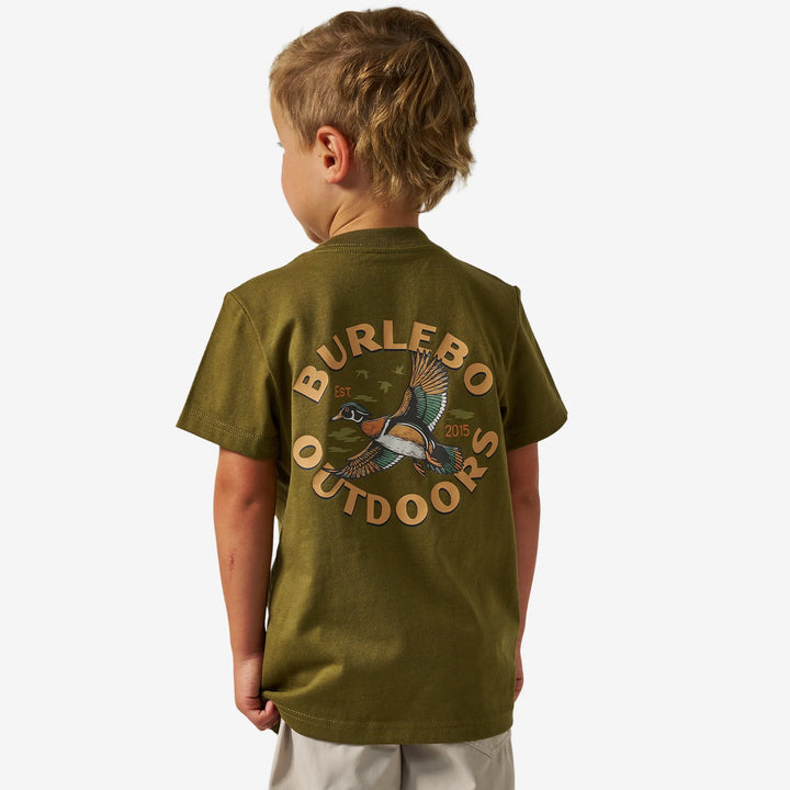 Burlebo Youth S/S T-Shirt - Wood Duck - Hunter Green