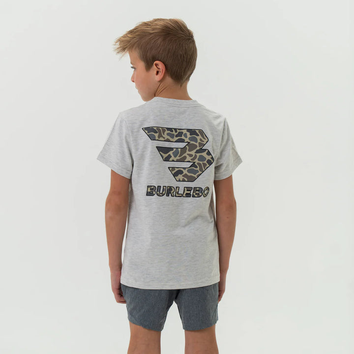 Burlebo Youth Flying B Logo S/S T-Shirt - Heather Ash Grey