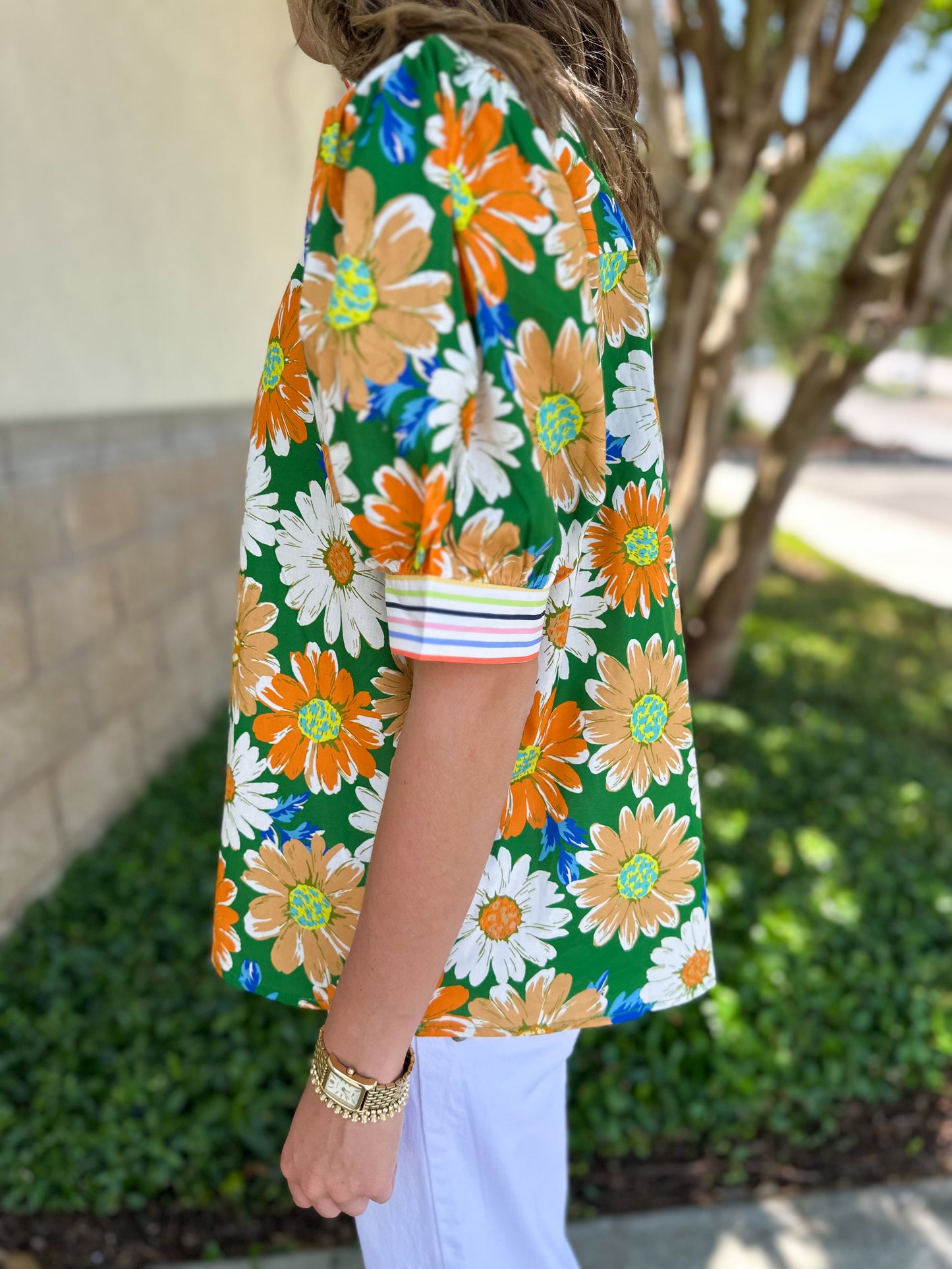 Patrica Striped Detail Top