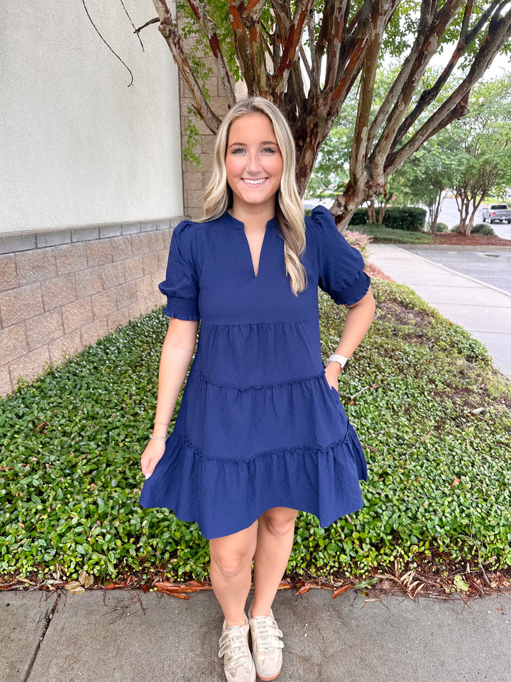 Emerson SS Dress - Navy