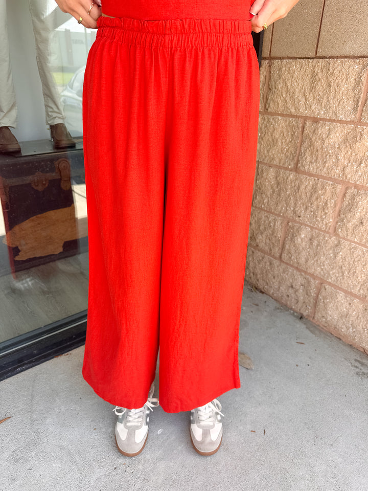 Scout Linen Pant - Chili Pepper