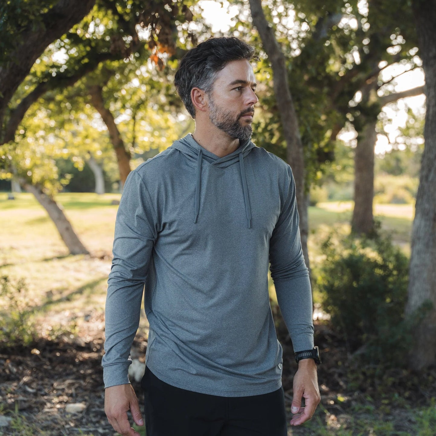 Burlebo Men’s Performance Hoodie - Dark Heather Grey