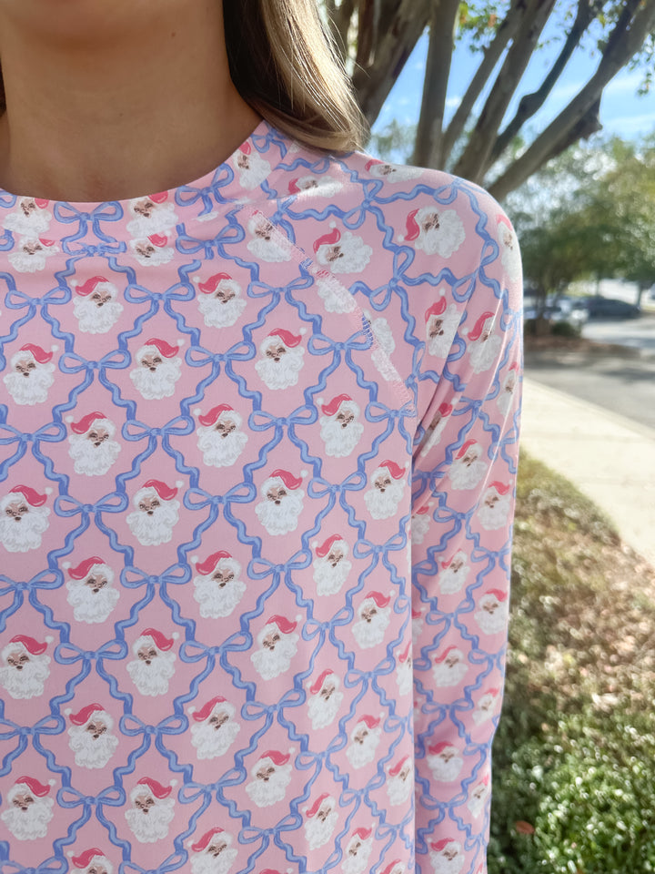 MS Annie PJ Pant Set - Santa Baby Bows