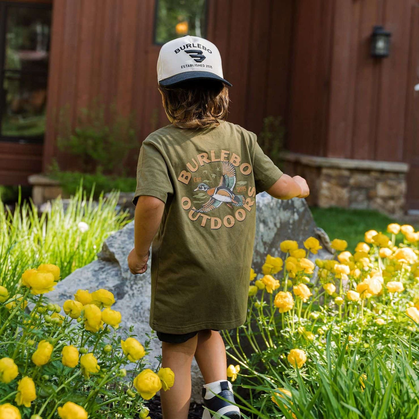 Burlebo Youth S/S T-Shirt - Wood Duck - Hunter Green