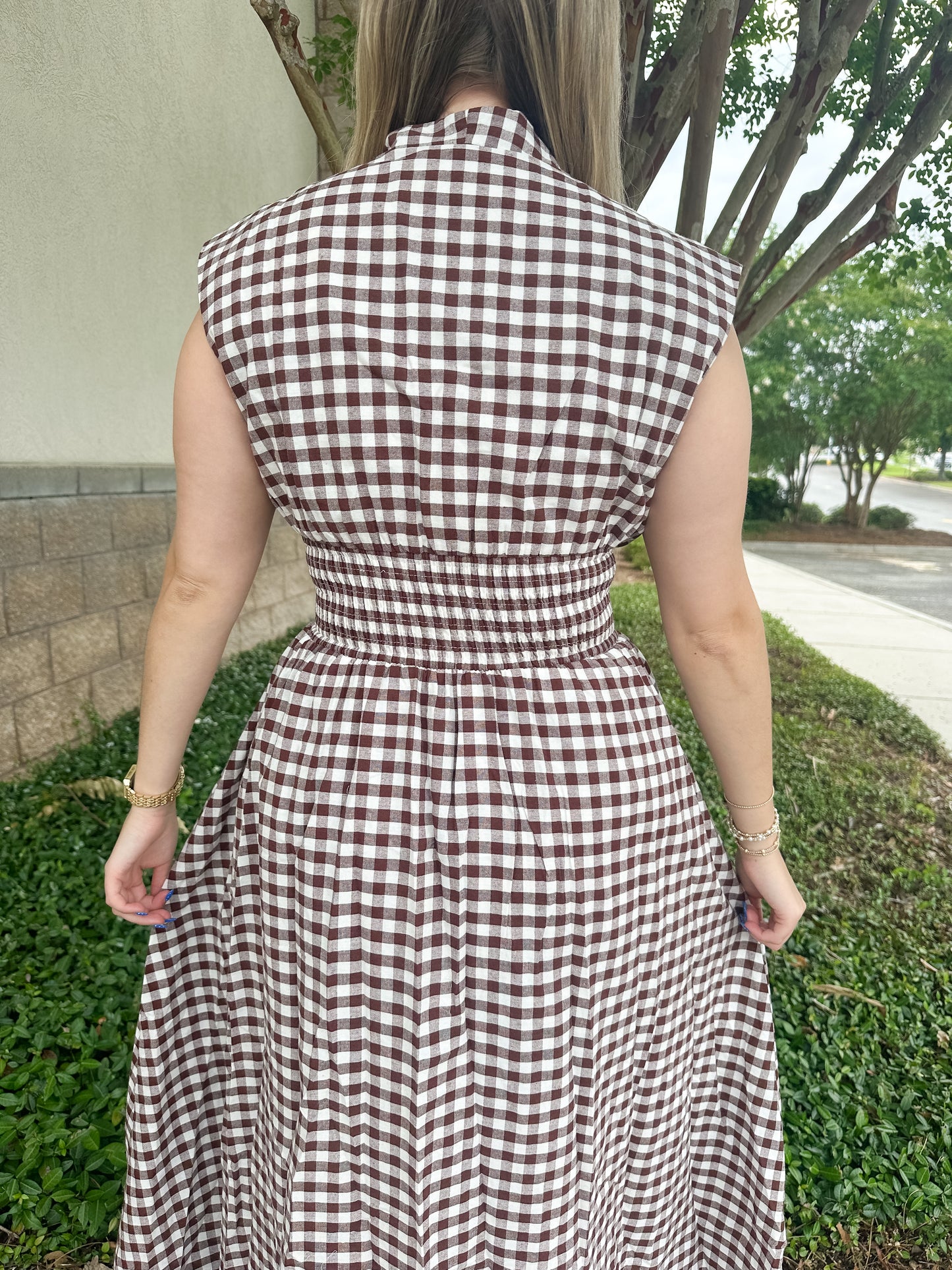 Candace Gingham Midi Dress