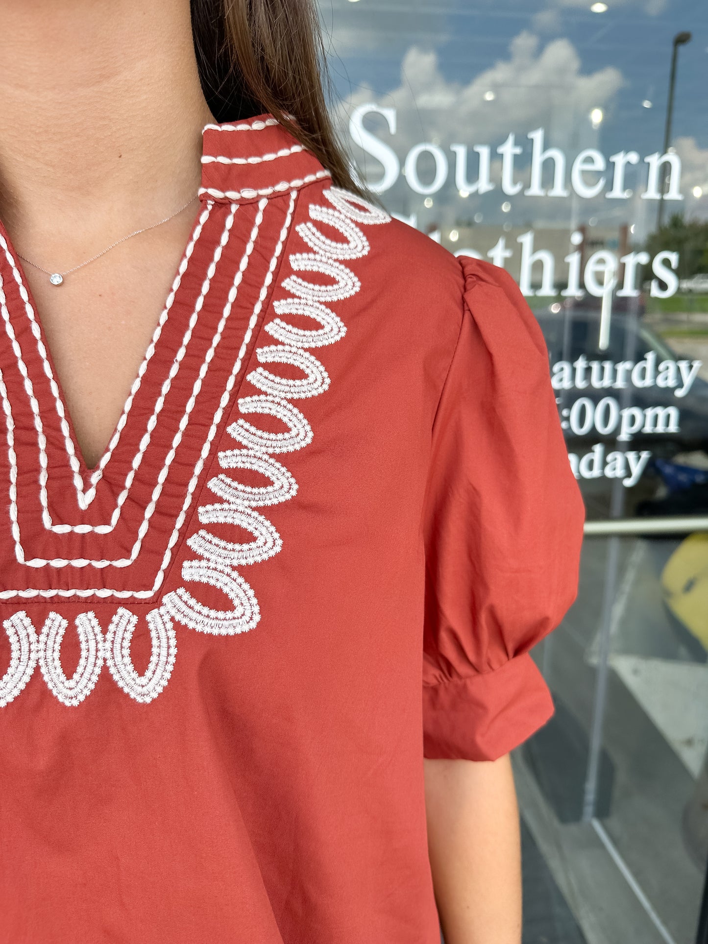 Eloise Embroidered Fall Top