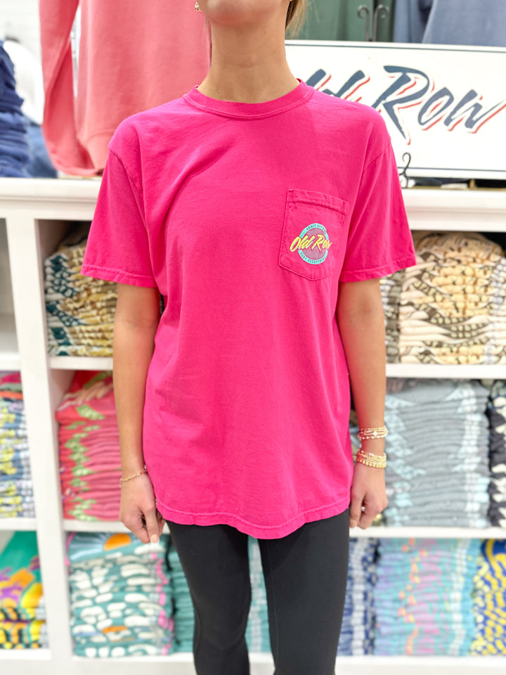 Old Row Circle Logo Pocket S/S T-Shirt - Helconia