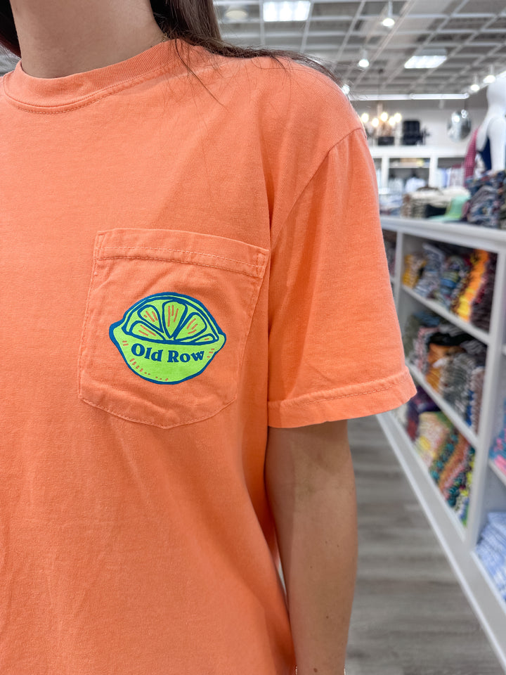 Old Row Cinco De Drinko S/S Pocket T-Shirt - Melon