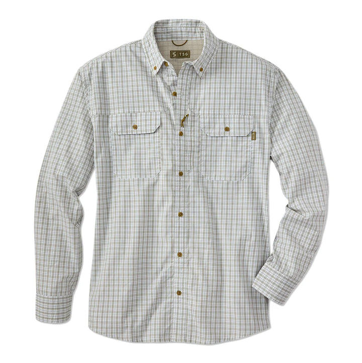 TSG Brooks Bamboo L/S Sport Shirt - Field Plaid Wheat