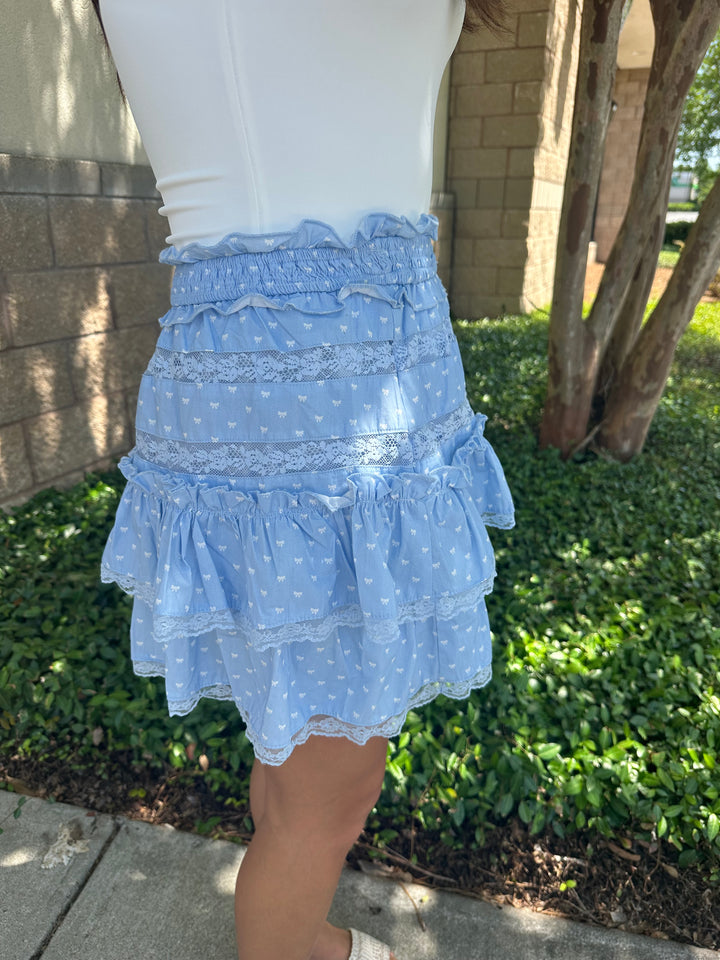 Bow Ditsy Lace Mini Skirt