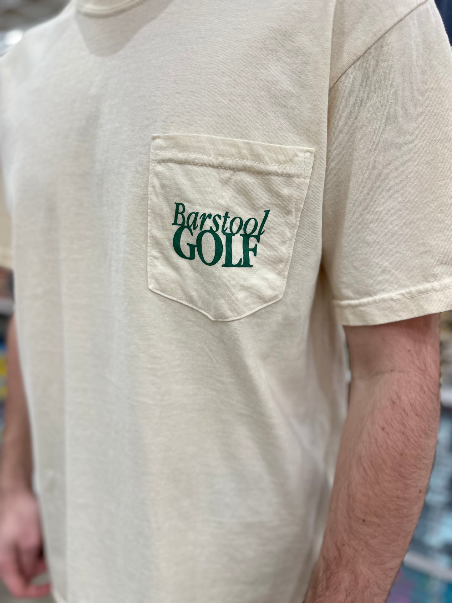 Barstool Sports Hit It Hard Pocket S/S T-Shirt - Ivory