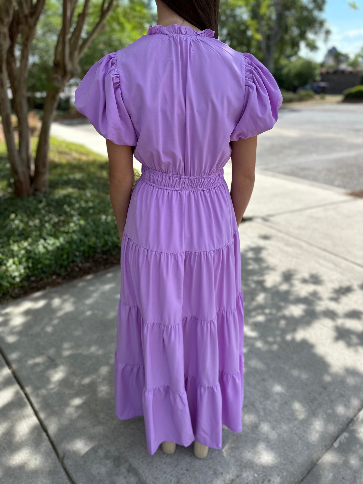 Jade Tiered Puff Sleeve Maxi