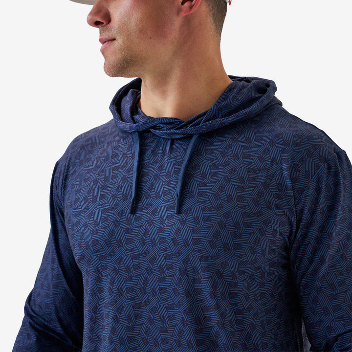 Burlebo Men’s S26 Performance Hoodie - Stars and Stripes - Navy