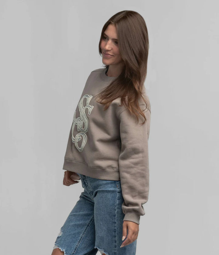SSCO Women’s Preppy Front Print Sweatshirt - Hazelnut