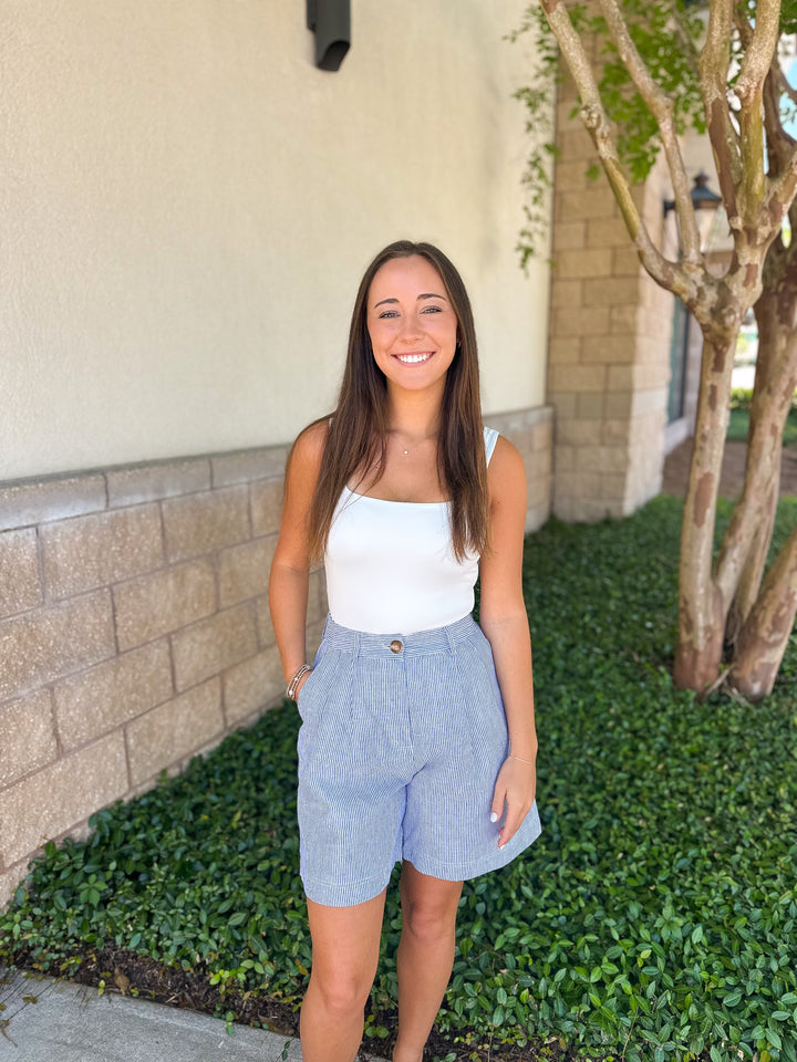 Laney Striped Linen Walking Short