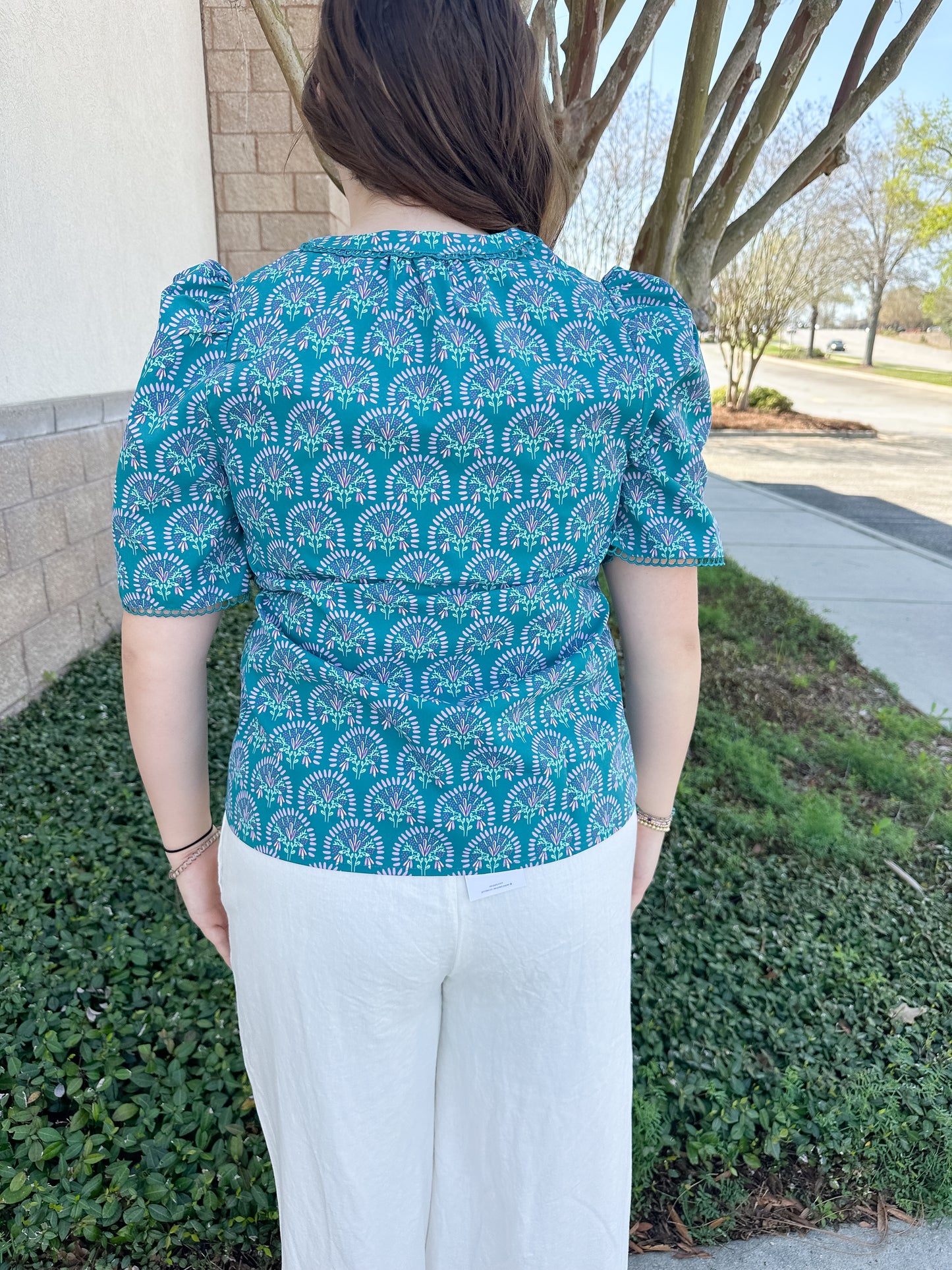 Adelyn Top - Sunshower Flora Ocean