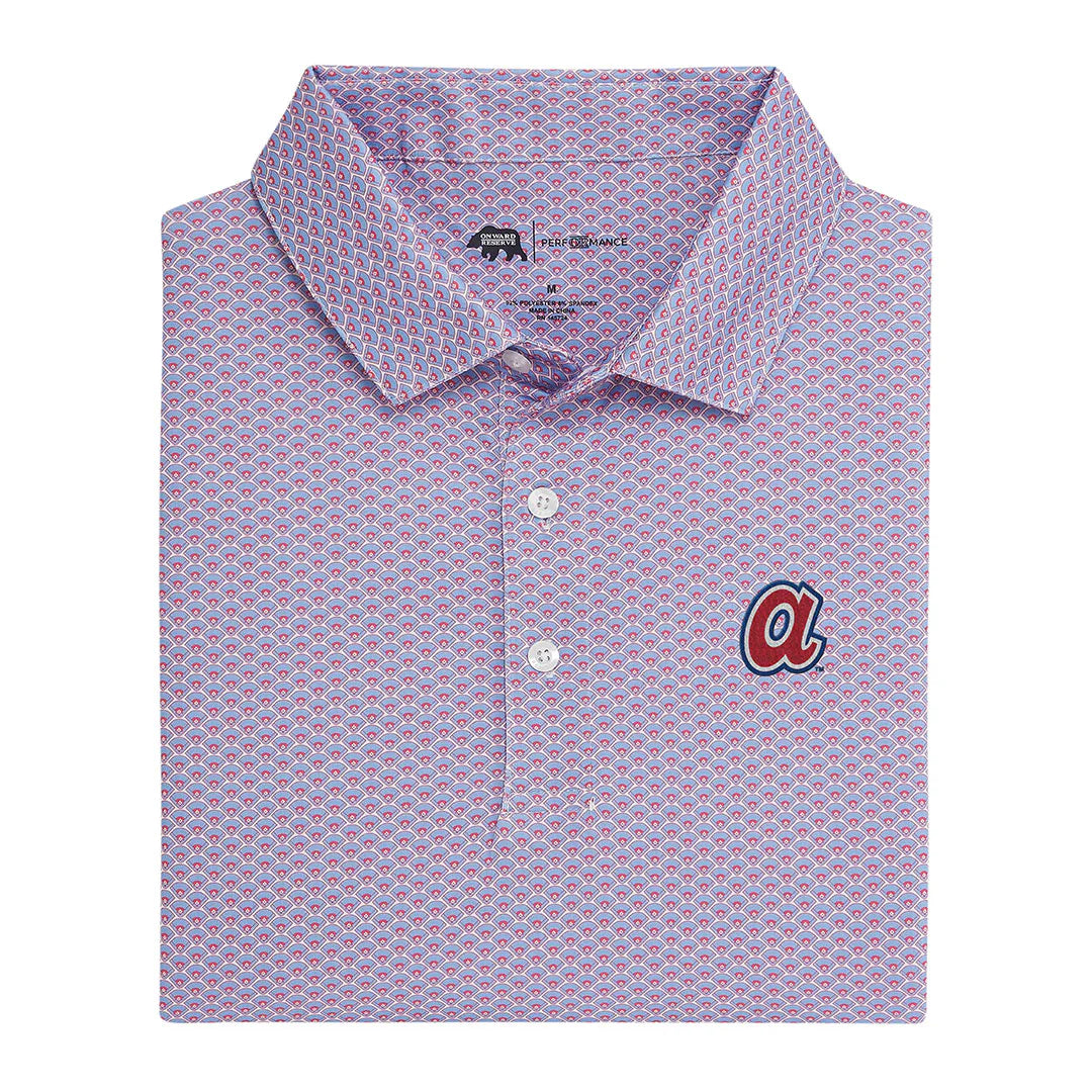 Onward Reserve Atlanta Braves Cooperstown Home Team Printed Polo - Sky