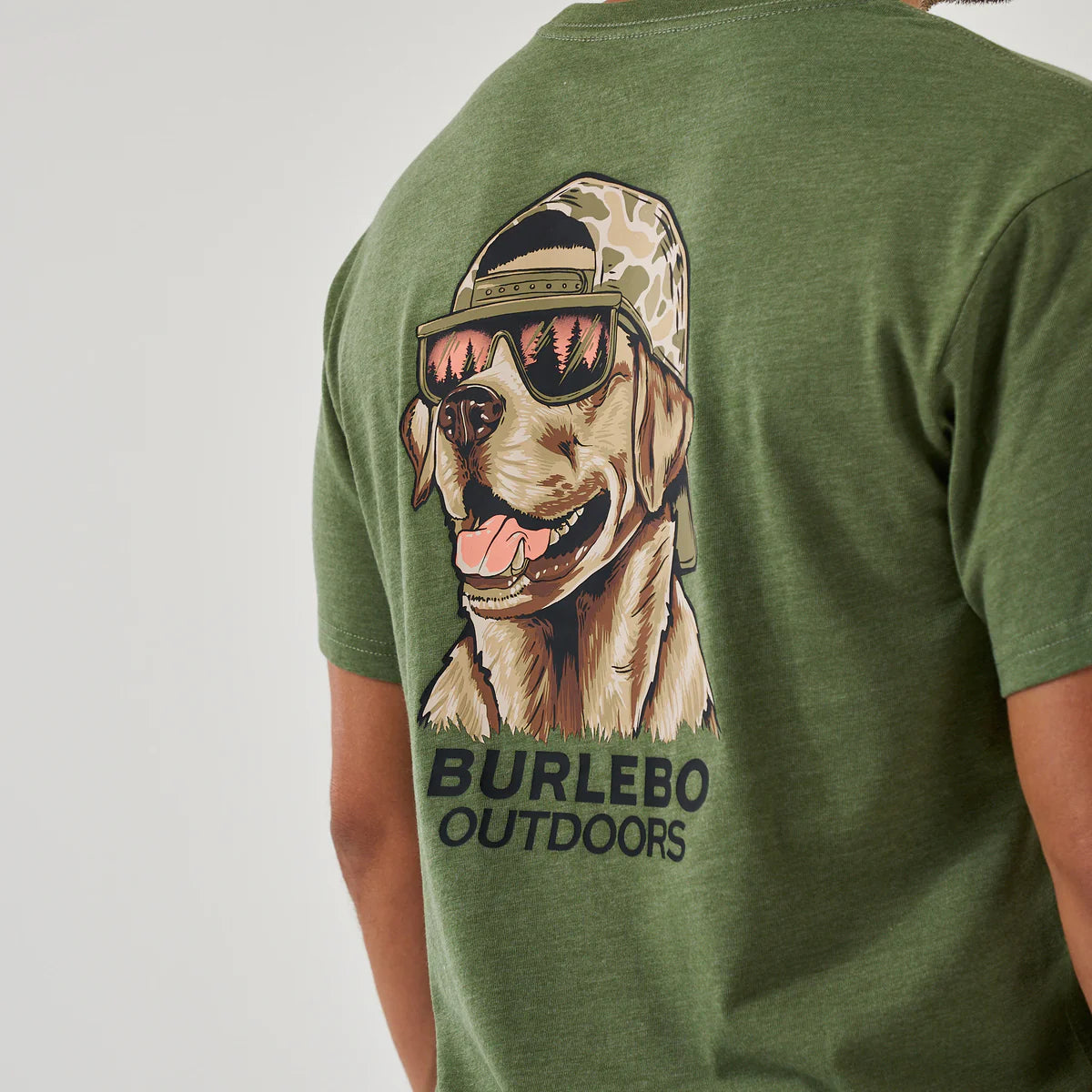 Burlebo Men’s Mallard Camo Dog Pocket T-Shirt - Heather Olive