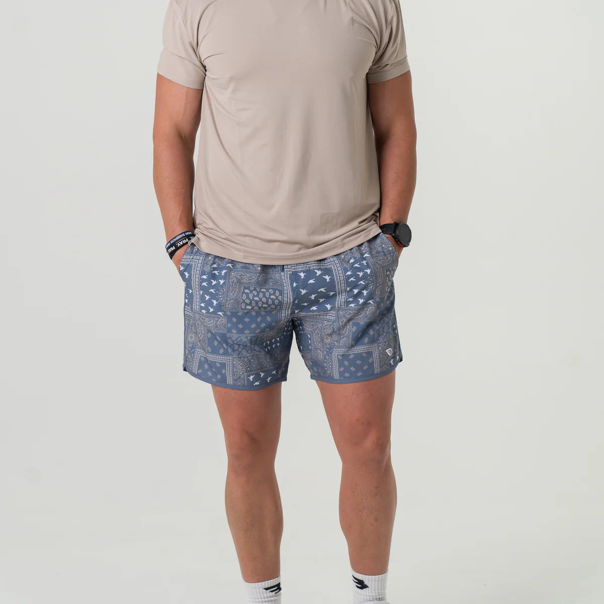 Burlebo Men’s Duck Paisley Blue Swim Trunks